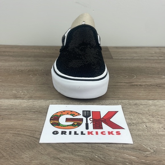 Women’s Vans Classic Slip-On Micro Sequins Black/True White - Picture 4 of 5